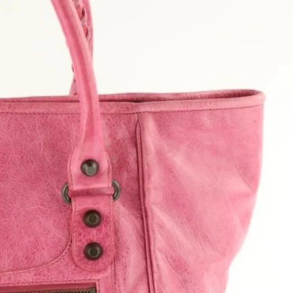 RARE Balenciaga Sunday Pink Leather Tote & Mirror Excellent Condition - Picture 6 of 7